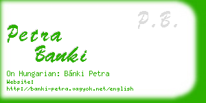 petra banki business card
